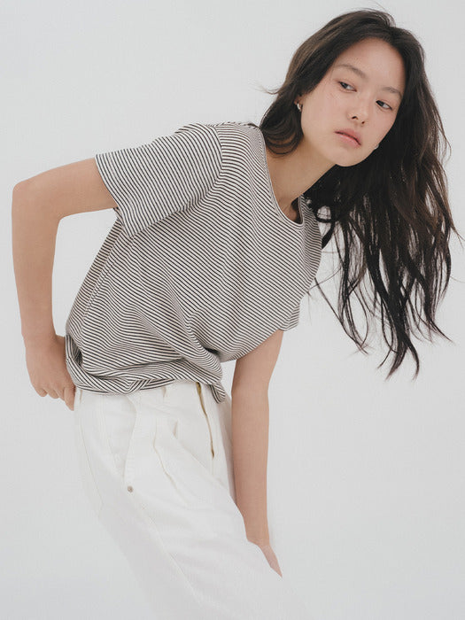 Tillidie Tfl 02 Stripe Rhythm Tee Ivory