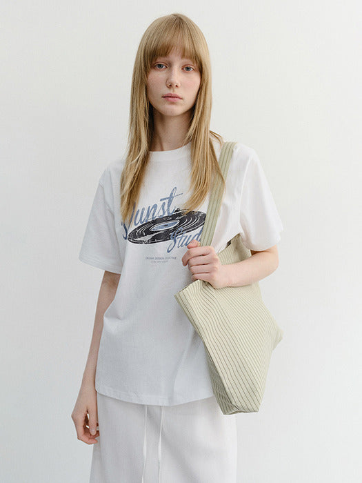 Dunst Unisex Vinyl T-Shirt Off White