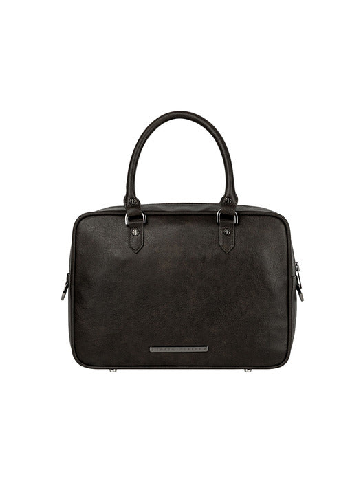 Wconcept_Treemingbird Embossed-Logo Square Tote Bag [ Brown ]