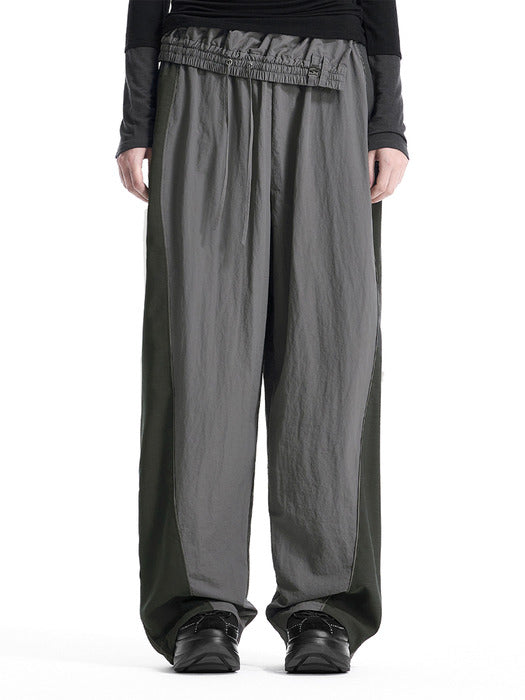Wconcept_Treemingbird Linear Contrast Track Set-Up Pants [ Gray ]