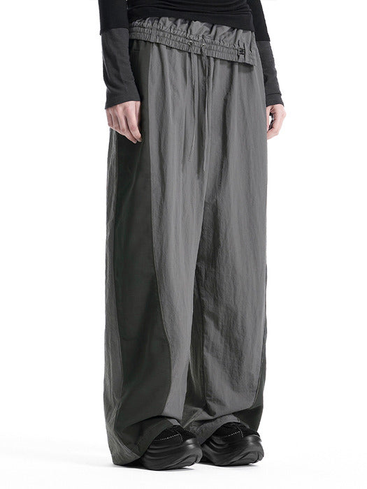 Wconcept_Treemingbird Linear Contrast Track Set-Up Pants [ Gray ]