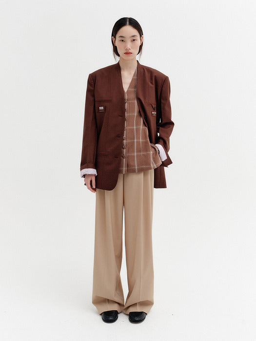 Eenk Reversed Tailored Jacket - Dark Brown