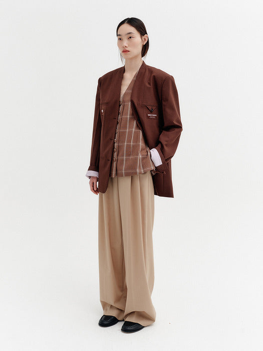 Eenk Reversed Tailored Jacket - Dark Brown