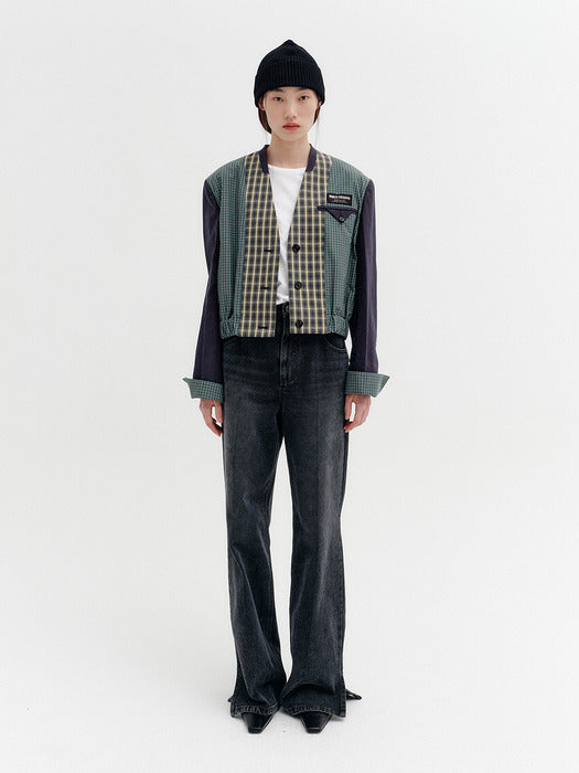 Eenk Contrast Crop Jacket - Multi