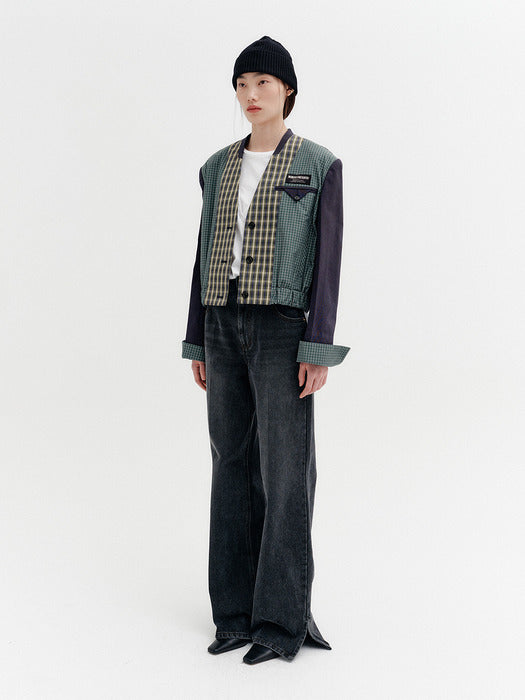 Eenk Contrast Crop Jacket - Multi
