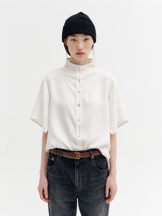 Eenk Convertible Neck Blouse - Ivory