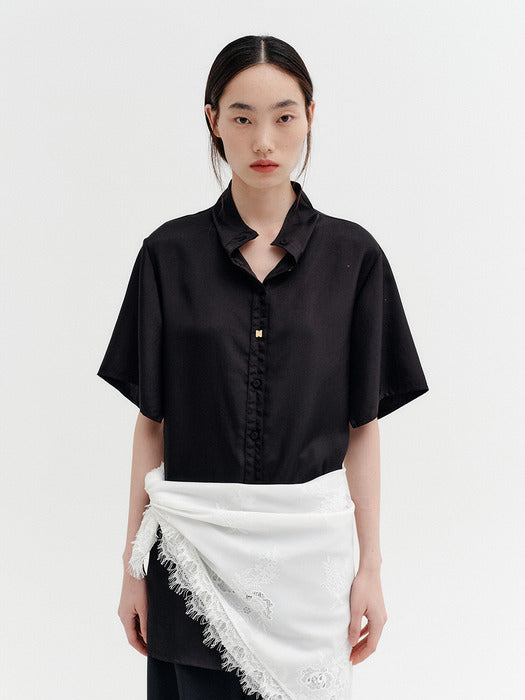 Eenk Convertible Neck Blouse - Black
