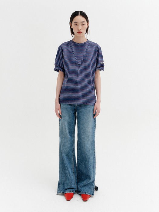 Eenk Layered Detail T-shirt - Navy