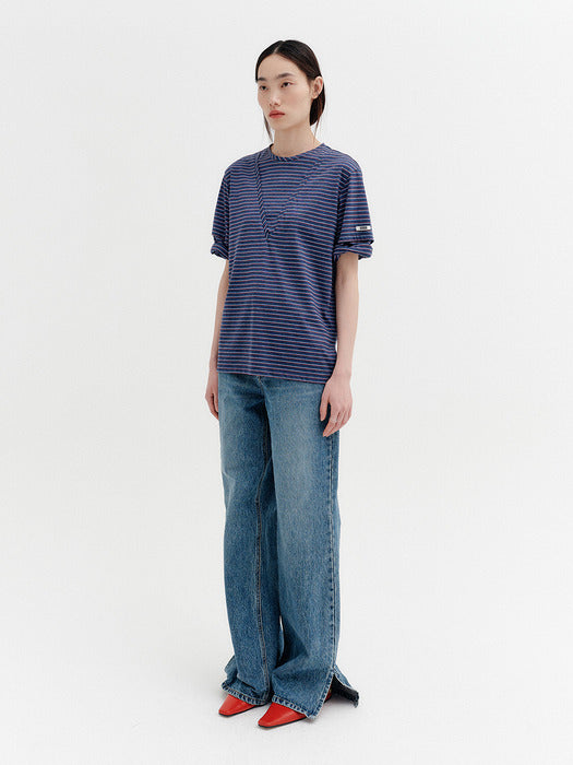 Eenk Layered Detail T-shirt - Navy