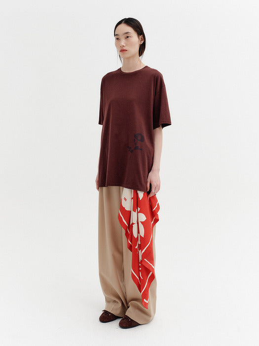 Eenk Rose Graphic T-shirt - Brown