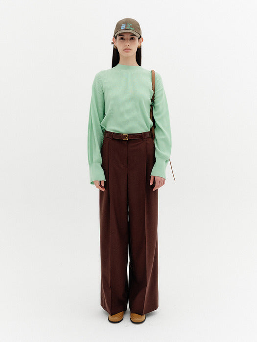 Eenk Leather Belted Pants - Brown