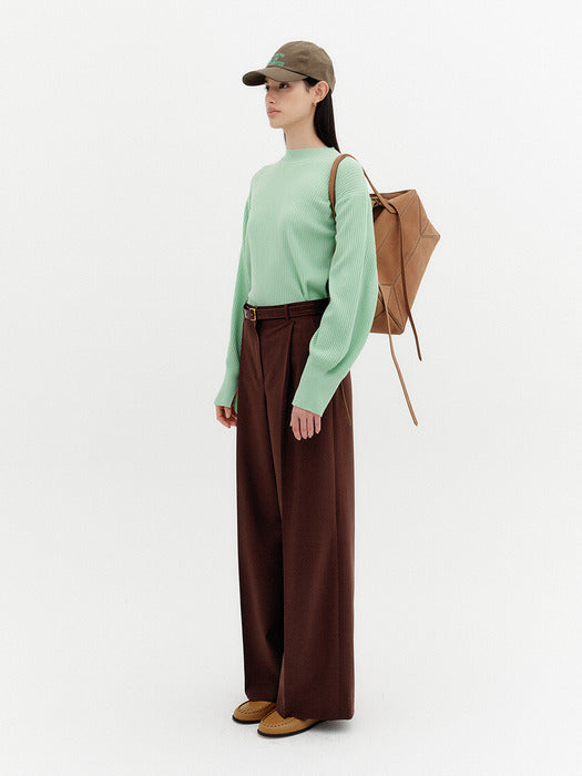 Eenk Leather Belted Pants - Brown