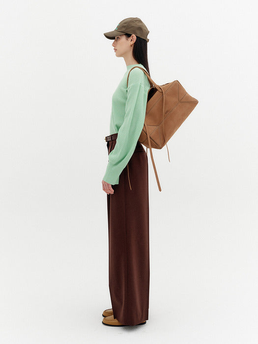 Eenk Leather Belted Pants - Brown