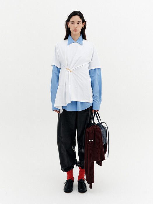 Eenk Elastic Jogger Leather Pants - Black