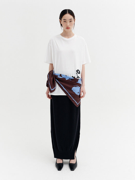 Eenk Classic Ribbed Long Skirt - Black