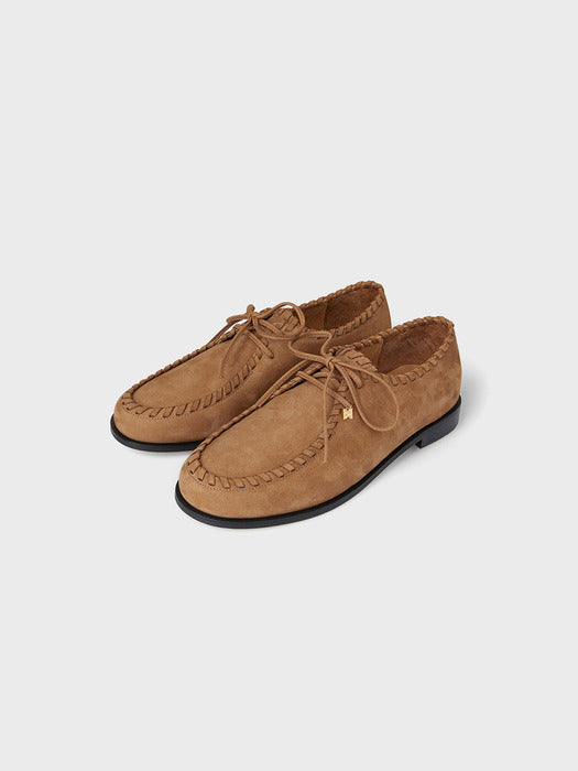 Eenk Stitch Detail Leather Loafers - Camel