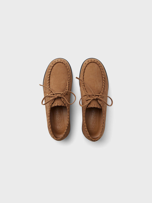 Eenk Stitch Detail Leather Loafers - Camel