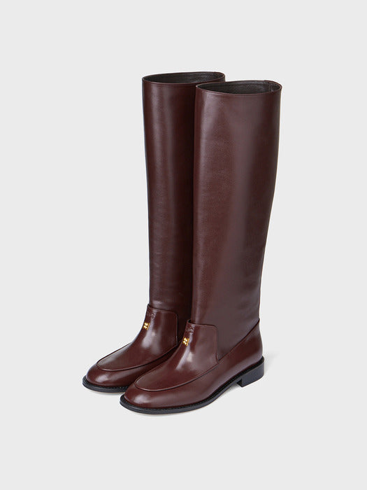 Eenk Layered Long Boots - Brown