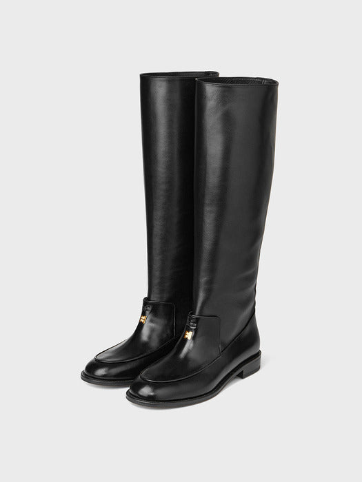 Eenk Layered Long Boots - Black