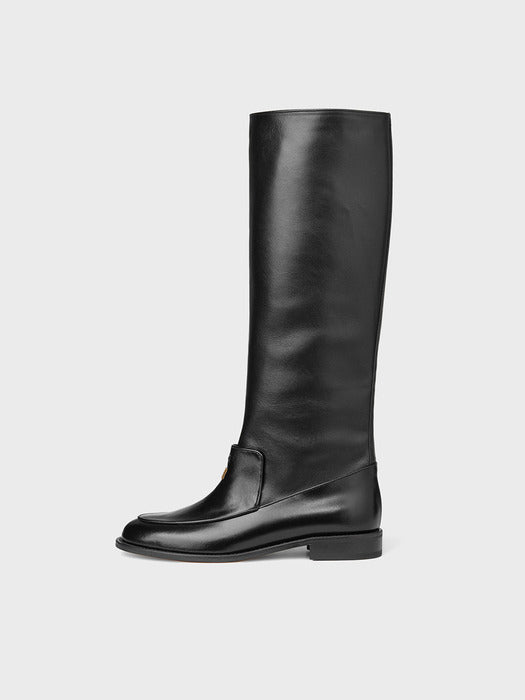Eenk Layered Long Boots - Black