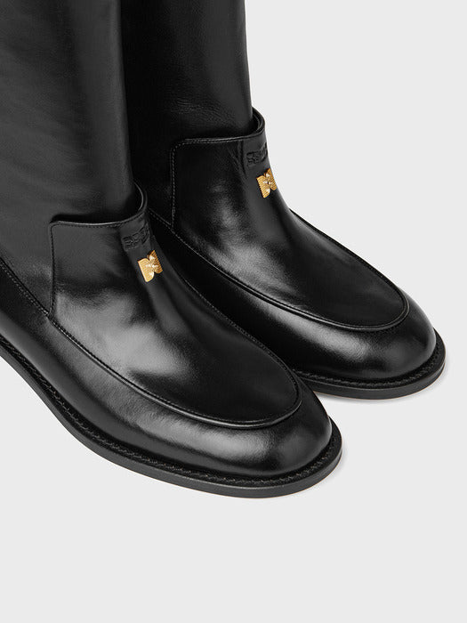Eenk Layered Long Boots - Black