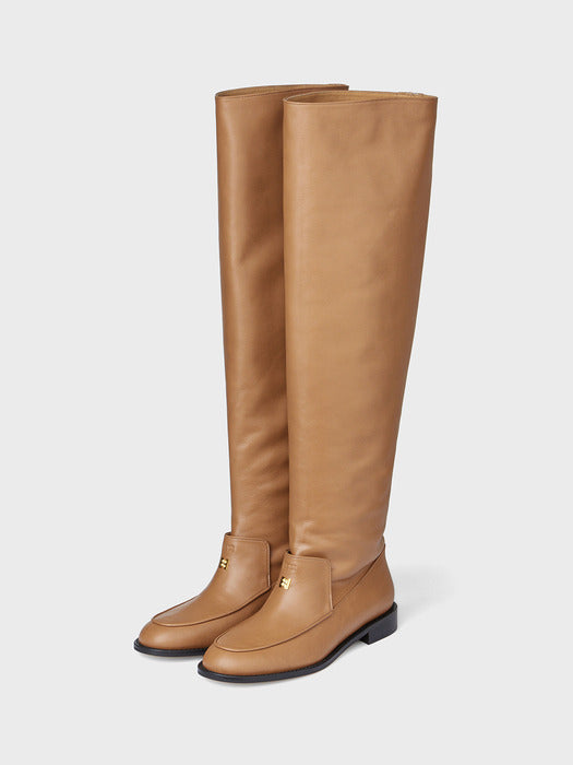 Eenk Layered Knee-High Boots - Camel
