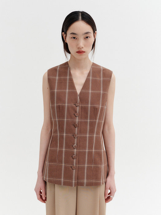 Eenk Classic Tailored Vest - Brown