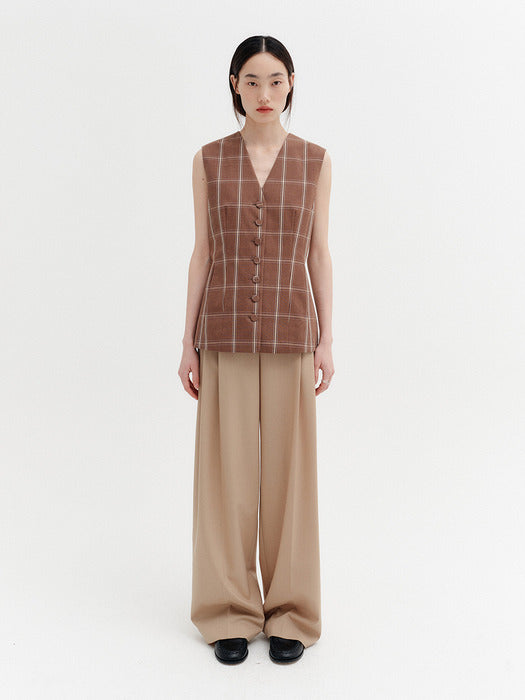 Eenk Classic Tailored Vest - Brown