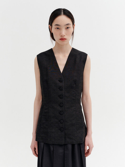 Eenk Classic Tailored Vest - Black