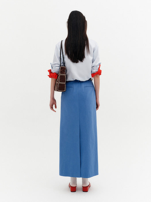 Eenk Curved Blend Shirt - Sky Blue