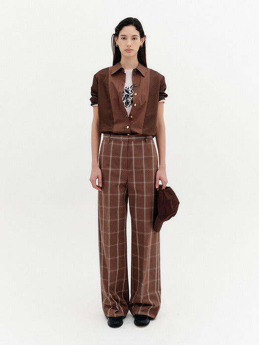 Eenk Curved Blend Shirt - Brown