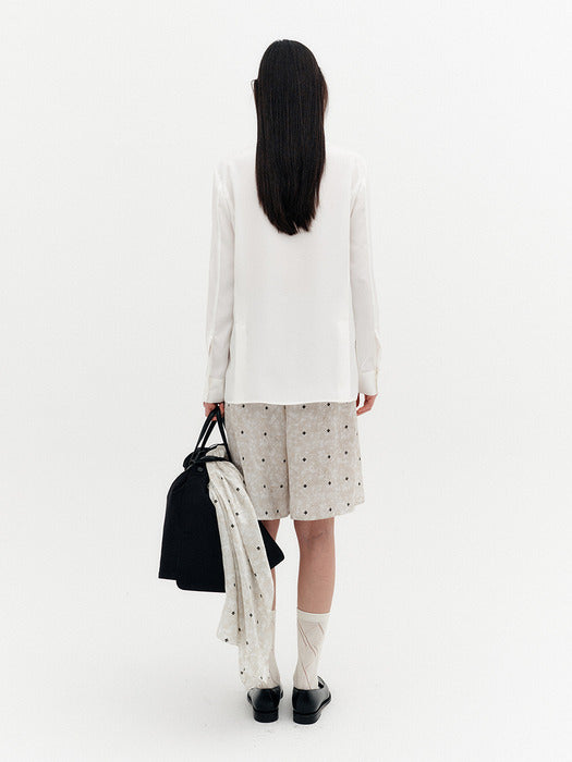 Eenk Curved Blend Shirt - Ivory