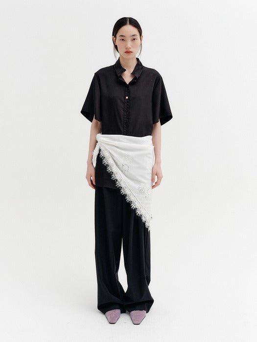 Eenk Front Tuck Detail Pants - Black