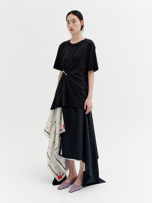 Eenk Flowy Layered Skirt - Black