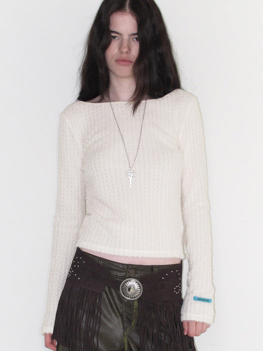 Instantfunk Feather Texture Tee - Ivory