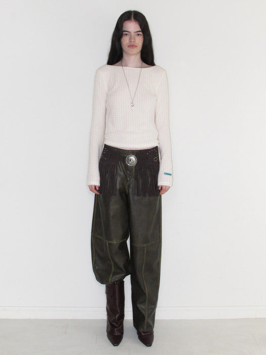 Instantfunk Feather Texture Tee - Ivory