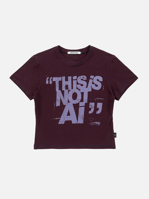 Instantfunk This Is Not AI Tee - Burgandy