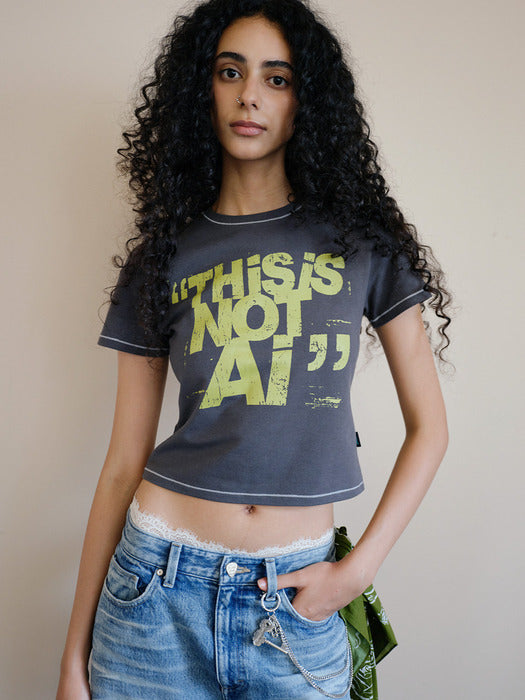 Instantfunk This Is Not AI Tee - Charcoal