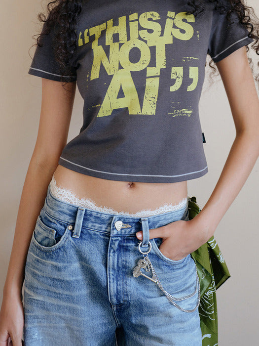 Instantfunk This Is Not AI Tee - Charcoal