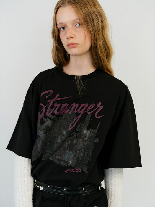 Instantfunk Stranger Graphic Oversize Tee - Black