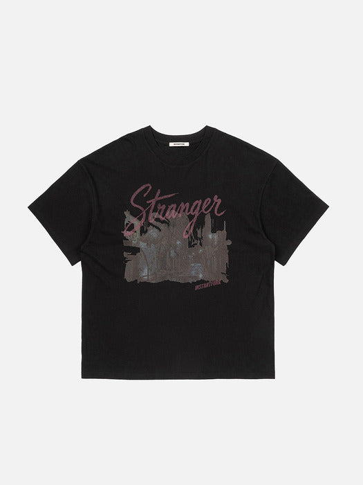 Instantfunk Stranger Graphic Oversize Tee - Black
