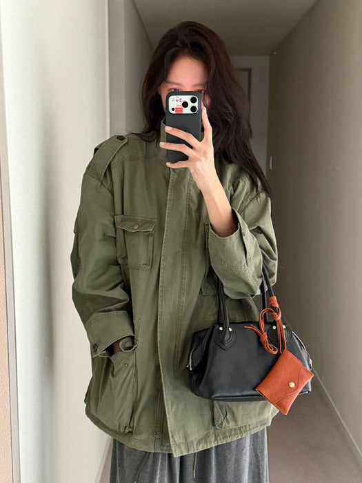 Mango Maniplease Until Field Jacket Khaki