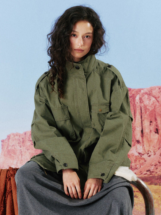 Mango Maniplease Until Field Jacket Khaki