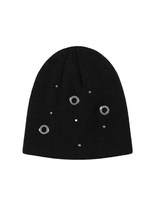 Wconcept_Treemingbird Logo Eyelet Beanie [ Black ]