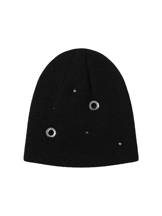Wconcept_Treemingbird Logo Eyelet Beanie [ Black ]