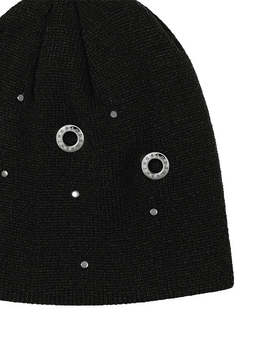 Wconcept_Treemingbird Logo Eyelet Beanie [ Black ]
