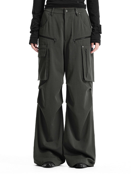 Wconcept_Treemingbird Bootcut Cargo Utility Pants [ Khaki ]