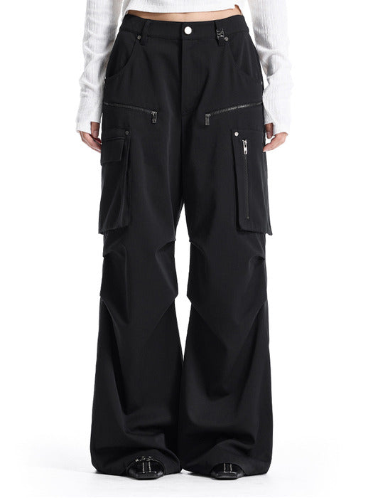 Wconcept_Treemingbird Bootcut Cargo Utility Pants [ Black ]
