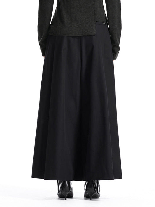 Wconcept_Treemingbird Zip Detail Wide Skirt Pants [ Black ]