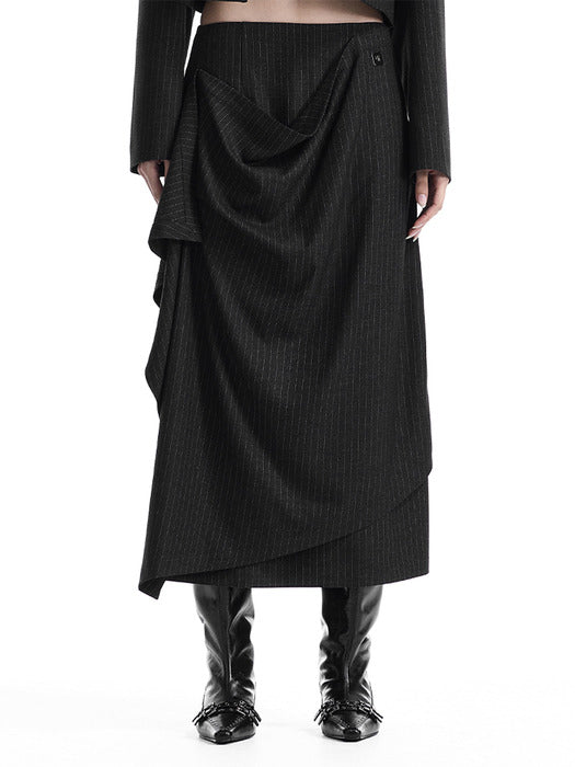 Wconcept_Treemingbird Layered Overlay Set-Up Skirt [ Black ]